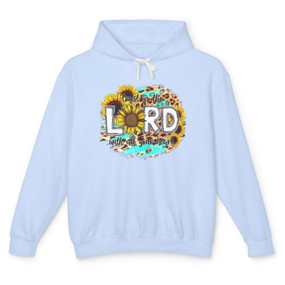 Trust In Lord Leopard Sunflower God Christian Jesus Christ Unisex Lightweight Hoodie