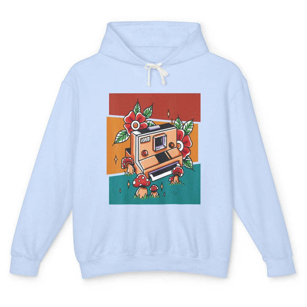 Cute Photography Mushroom Retro Camera Photographer Life Unisex Lightweight Hoodie