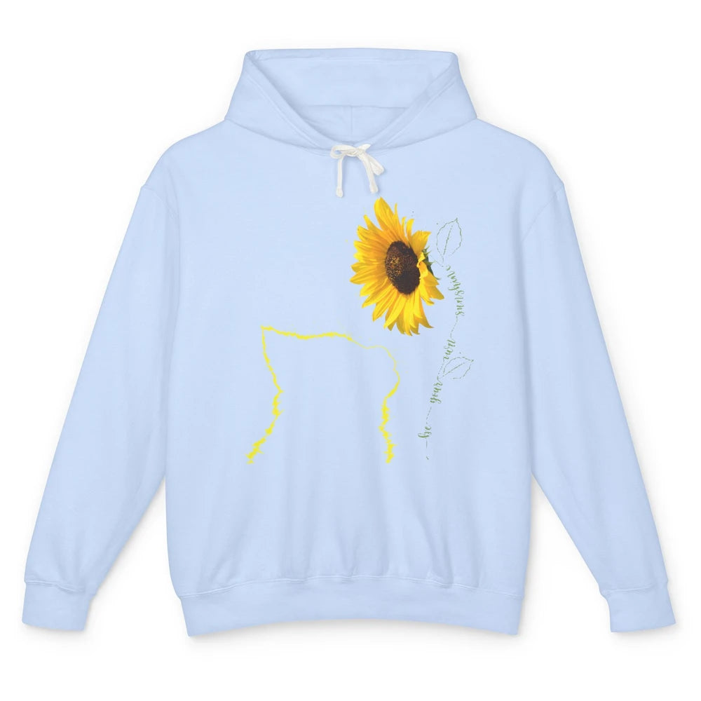 Sunflower Cat Be Your Own Be Your Own Sunshine Cat Mom Lady Unisex Lightweight Hoodie