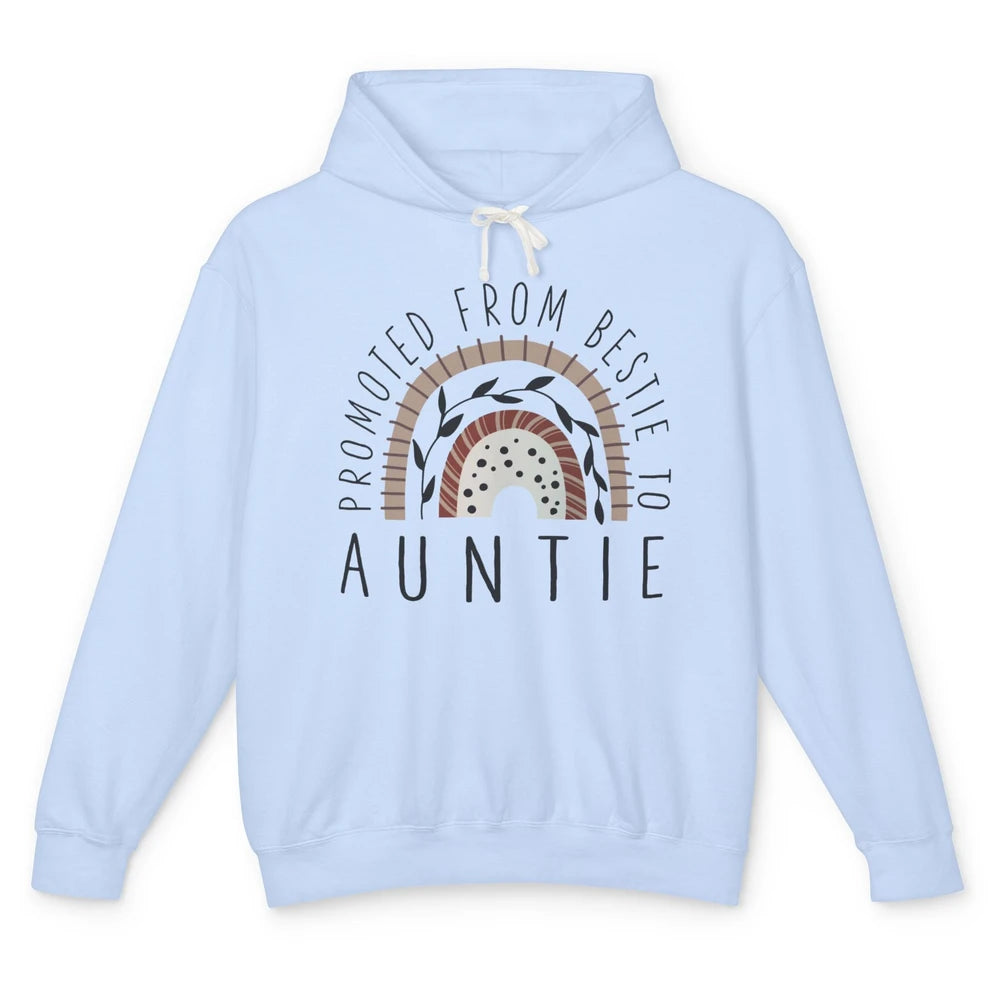 Rainbow Promoted From Bestie To Auntie Pregnancy Reveal Gift Unisex Lightweight Hoodie