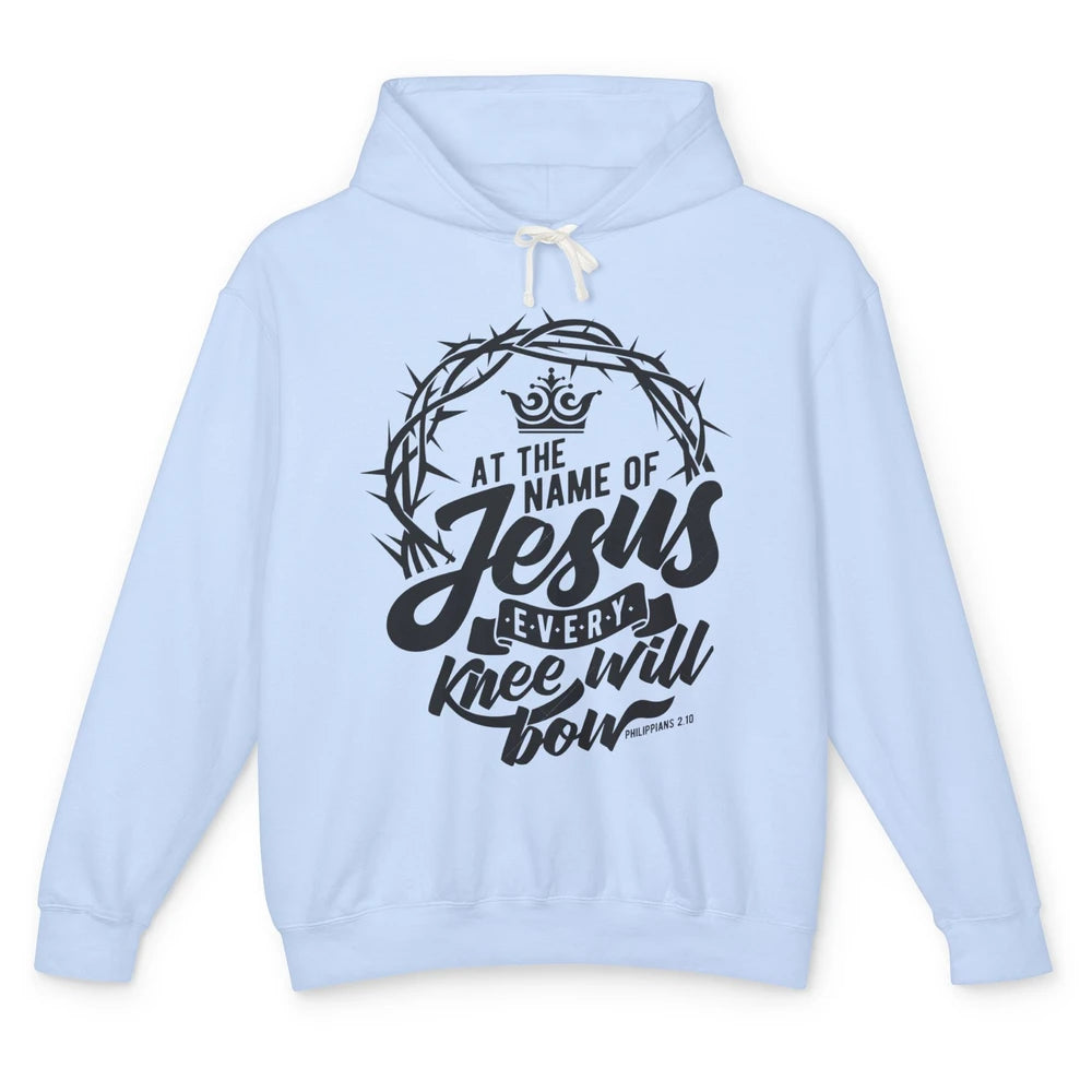 Christian At The Name Of Jesus Every Knee Will Bow Bible Unisex Lightweight Hoodie