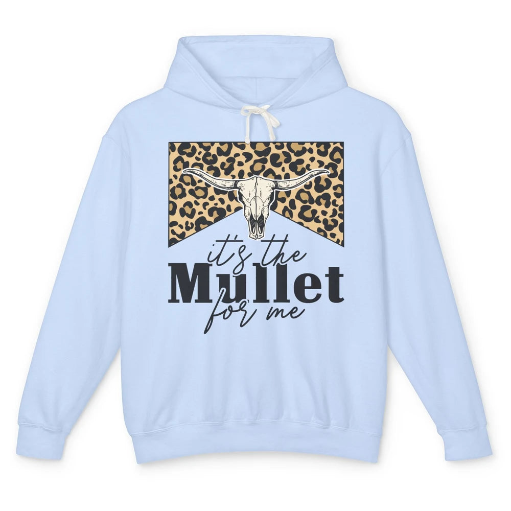 Leopard Boho Bull Skull It's The Mullet For Me Western Girls Unisex Lightweight Hoodie