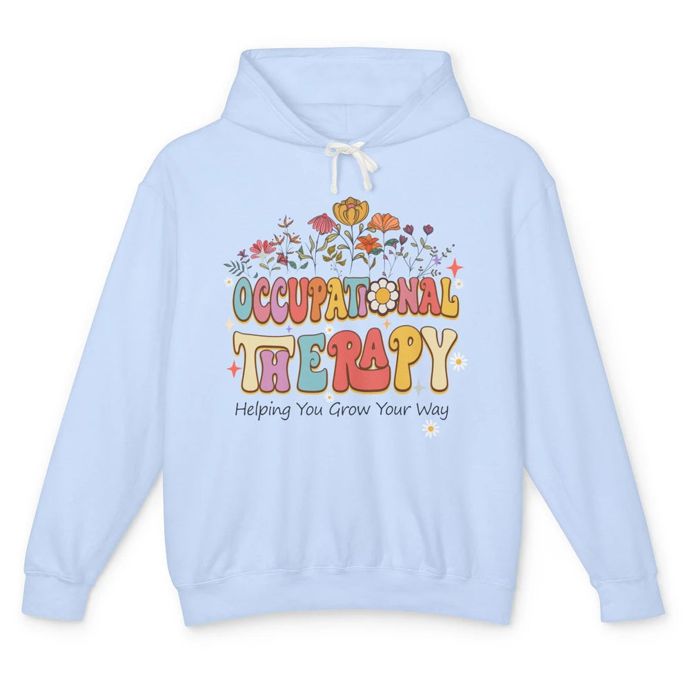 Groovy Occupational Therapy OT Therapist Wildflower Daisy Unisex Lightweight Hoodie