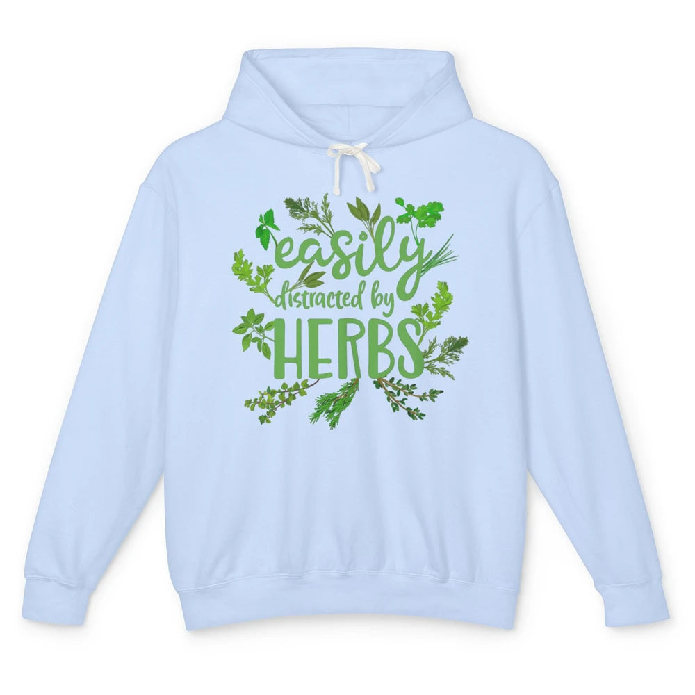 Easily Distracted By Plants Herbs Garden Medicine Botanical Unisex Lightweight Hoodie