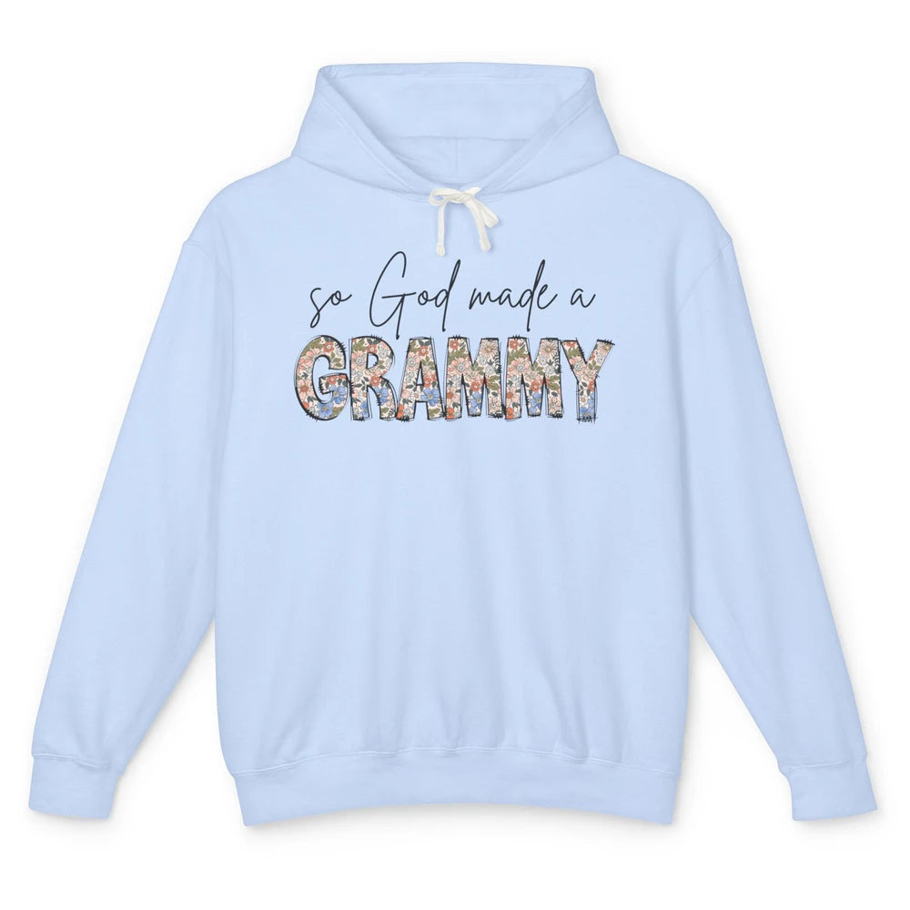 Floral Boho So God Made A Grammy Grandmother Mothers Day Unisex Lightweight Hoodie