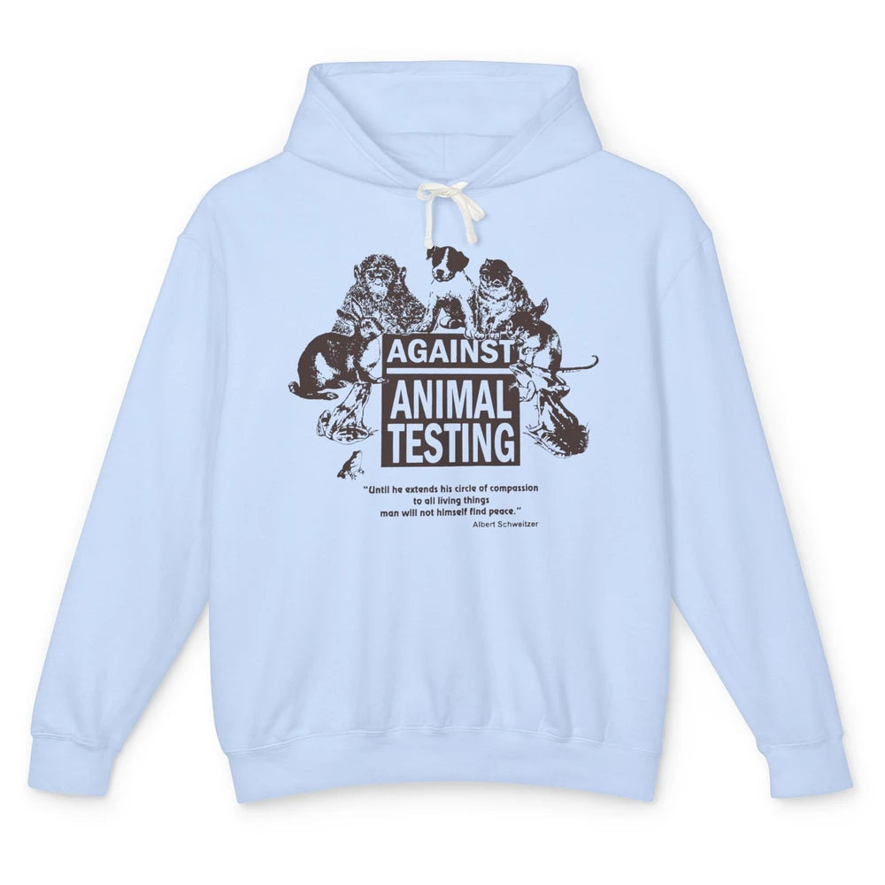 Against Animal Testing Farm Pet Liberation Right Vegan Retro Unisex Lightweight Hoodie