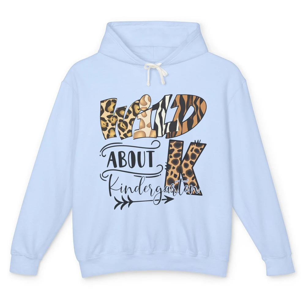 Wild About Kindergarten Back To School Student Teacher Gift Unisex Lightweight Hoodie