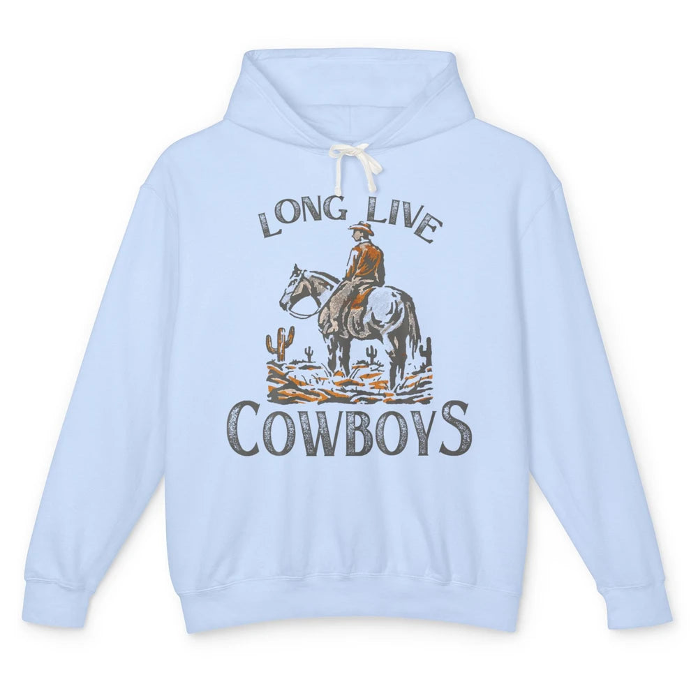 Desert Cowboy Retro Riding Horse Howdy Western Country Rodeo Unisex Lightweight Hoodie