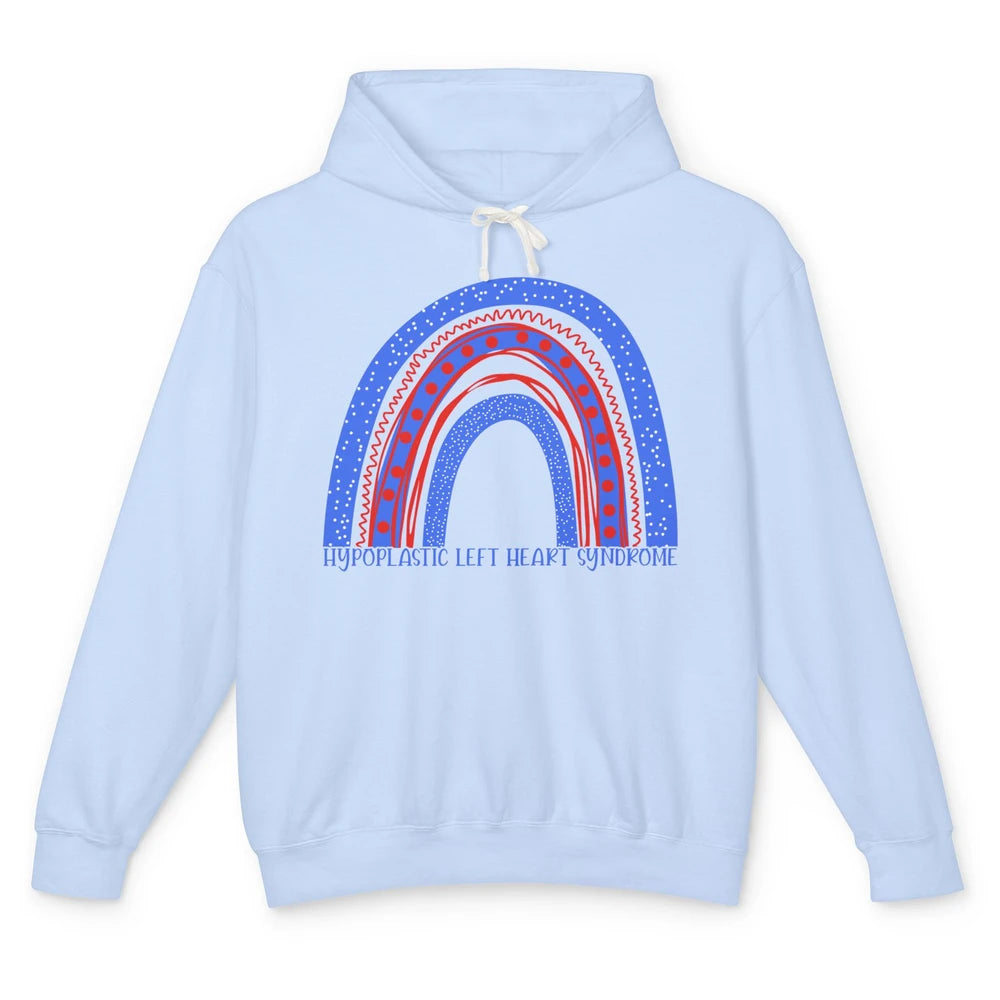 Hypoplastic Left Heart Syndrome Awareness Red Blue Rainbow Unisex Lightweight Hoodie