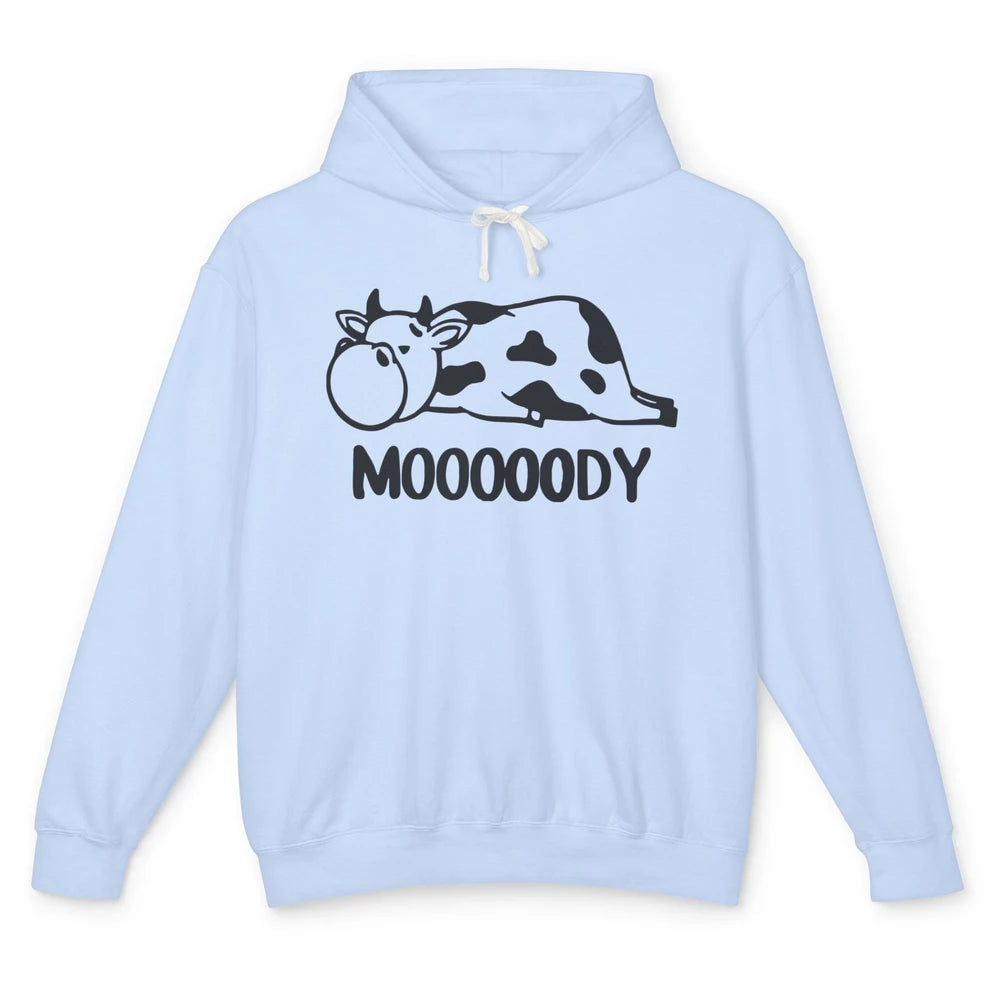 Funny Lazy Dairy Cow Moody Heifer Farmer Cow Castle Lovers Unisex Lightweight Hoodie