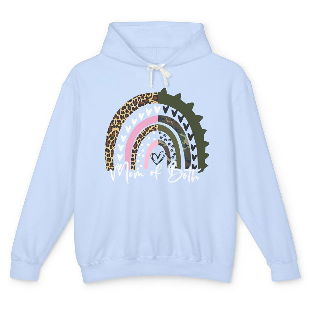 Leopard Rainbow Mother of Daughter And Son Mom of Both Gift Unisex Lightweight Hoodie