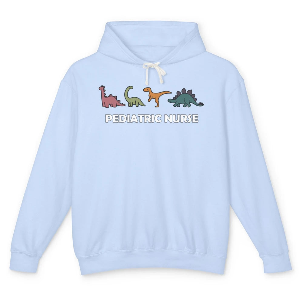 Funny Dinosaur Pediatric Nurse Peds Life Pediatric Physical Unisex Lightweight Hoodie