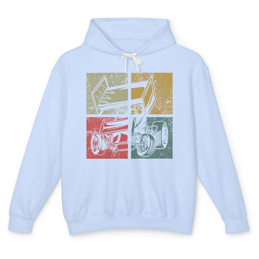 Vintage Dirt Track Racing Retro Sprint Car Speed Race Truck Unisex Lightweight Hoodie