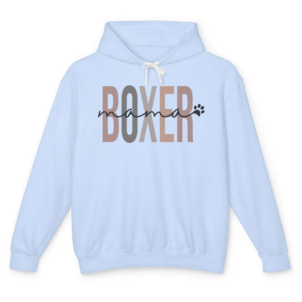 Boxer Mama Best Boxer Mom Retro Dog Mom Mother's Day Gift Unisex Lightweight Hoodie