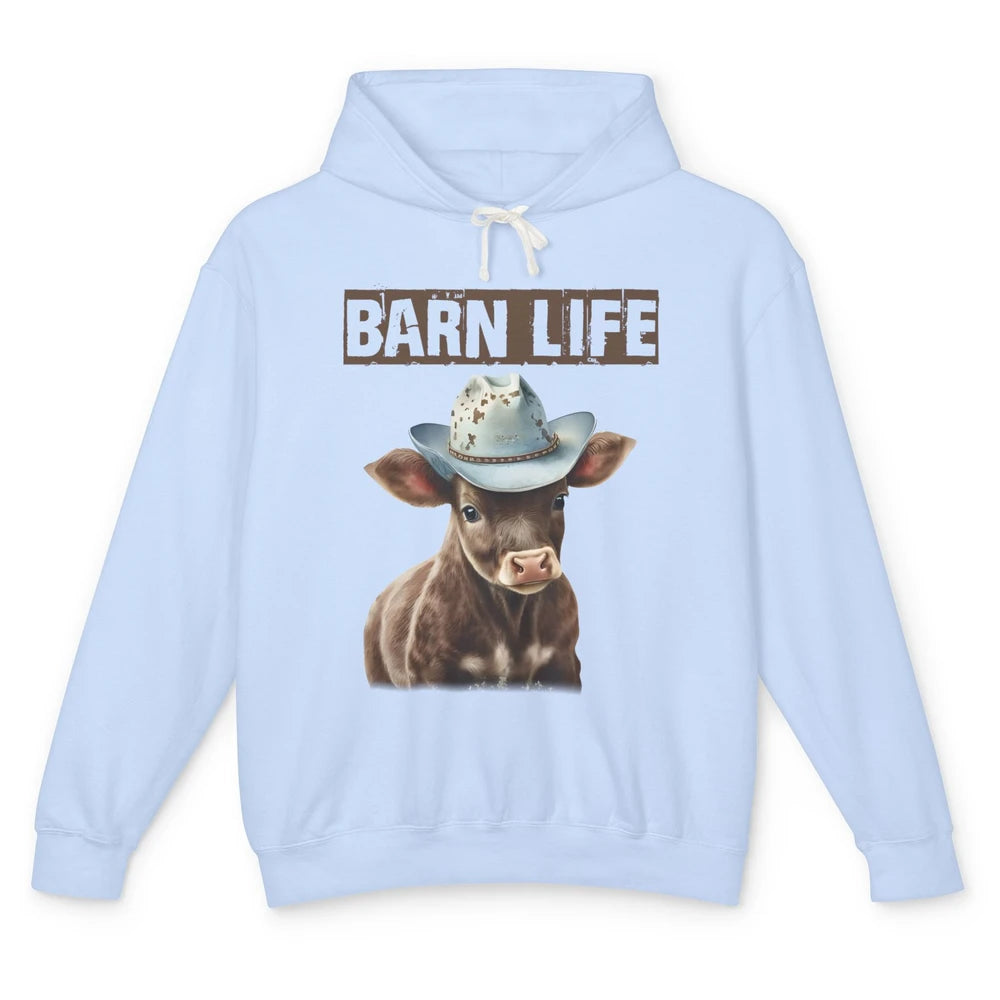 Cute Cow Barn Life Cowboy Hat Little Cowboy Western Boy Unisex Lightweight Hoodie