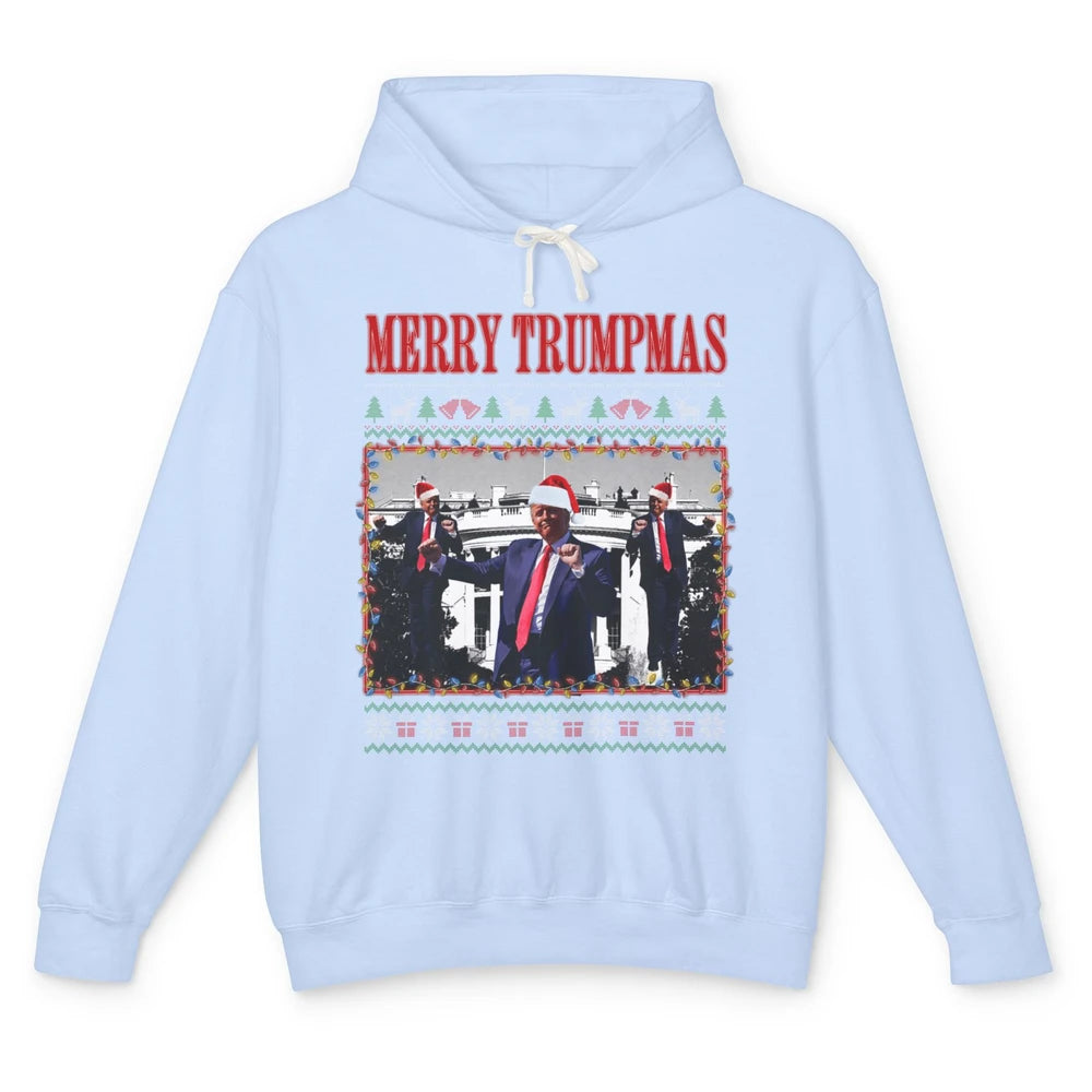 Funny Merry Trumpmas Christmas Donald Trump Santa Family Xmas President Republican Political Ugly Unisex Lightweight Hoodie