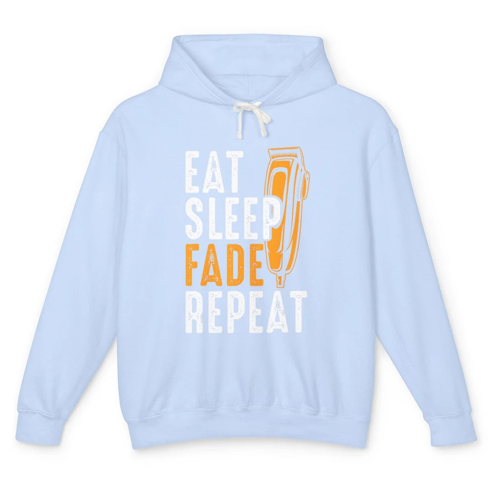 Eat Sleep Fade Repeat Barber Hairstylist Hairdresser Retro Unisex Lightweight Hoodie