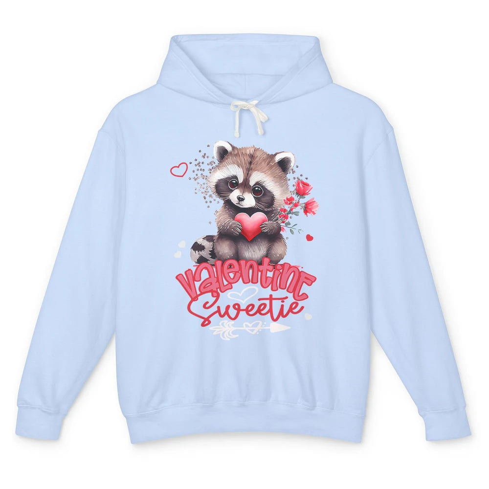 Adorable Baby Raccoon Cute Happy Valentine Sweetie Opossum Unisex Lightweight Hoodie