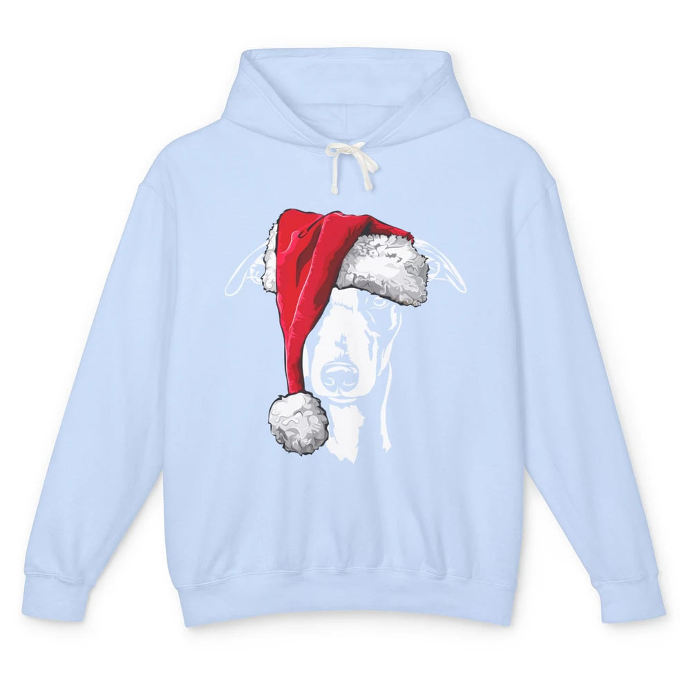 Merry Christmas Funny Whippet Santa Claus Hat Xmas Dog Retro Unisex Lightweight Hoodie