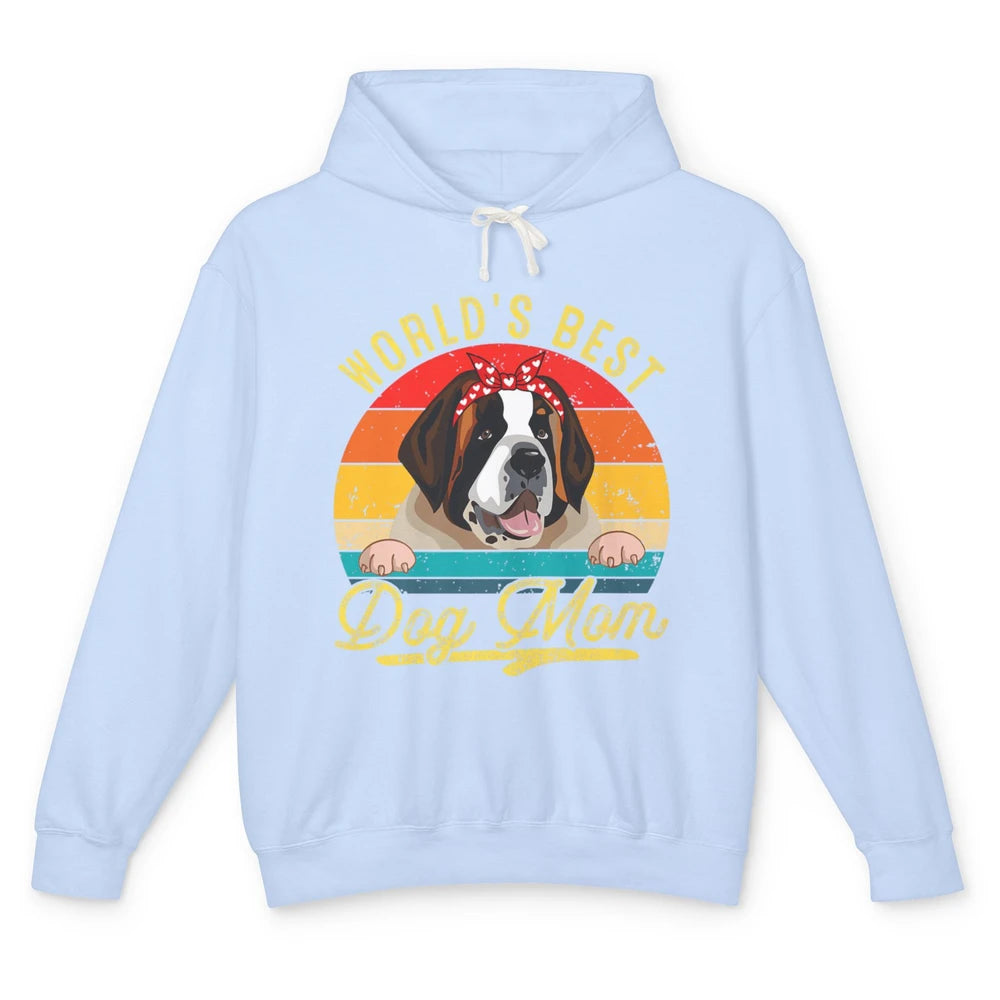 World Best Saint Bernard Dog Mom Funny Sunflower Mothers Day Unisex Lightweight Hoodie