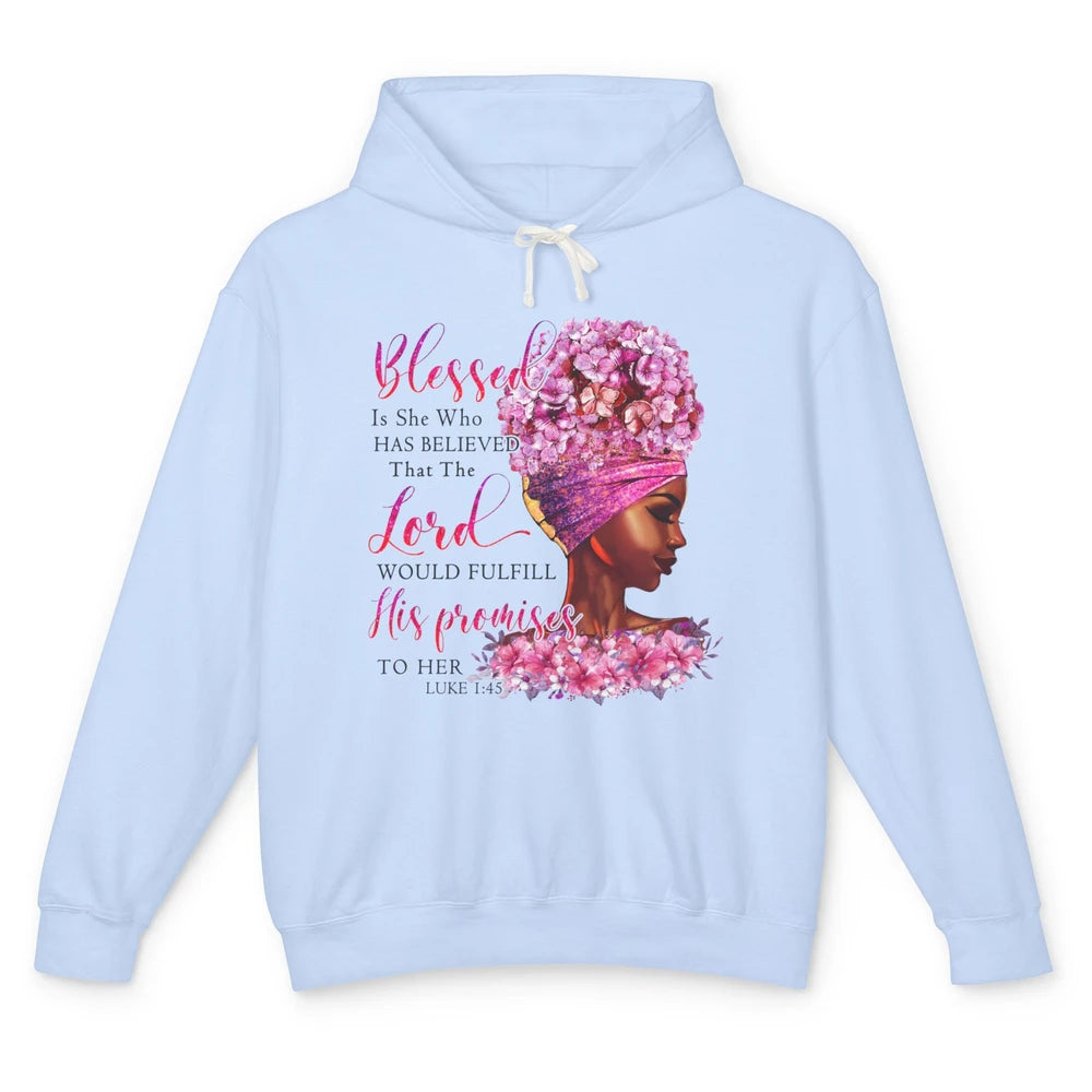 Black Girl In The Midst Of Storm Believe In God Christian Unisex Lightweight Hoodie