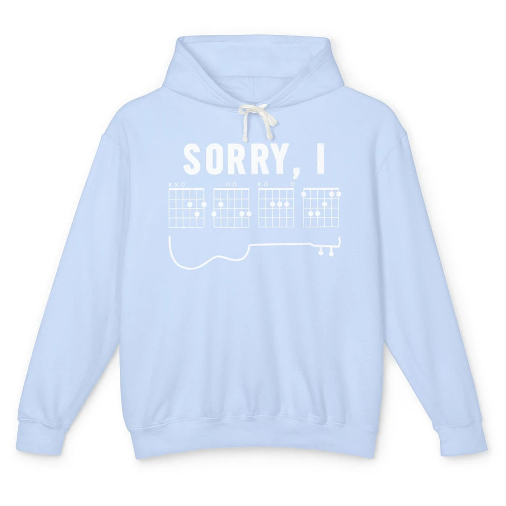 Guitarist Sorry I-DGAF Funny Hidden Message Guitar Chords Unisex Lightweight Hoodie