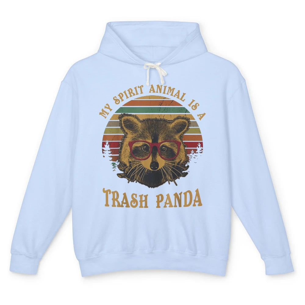 Funny Raccoon Trash Panda Spirit Animal Vintage Glasses Joke Unisex Lightweight Hoodie