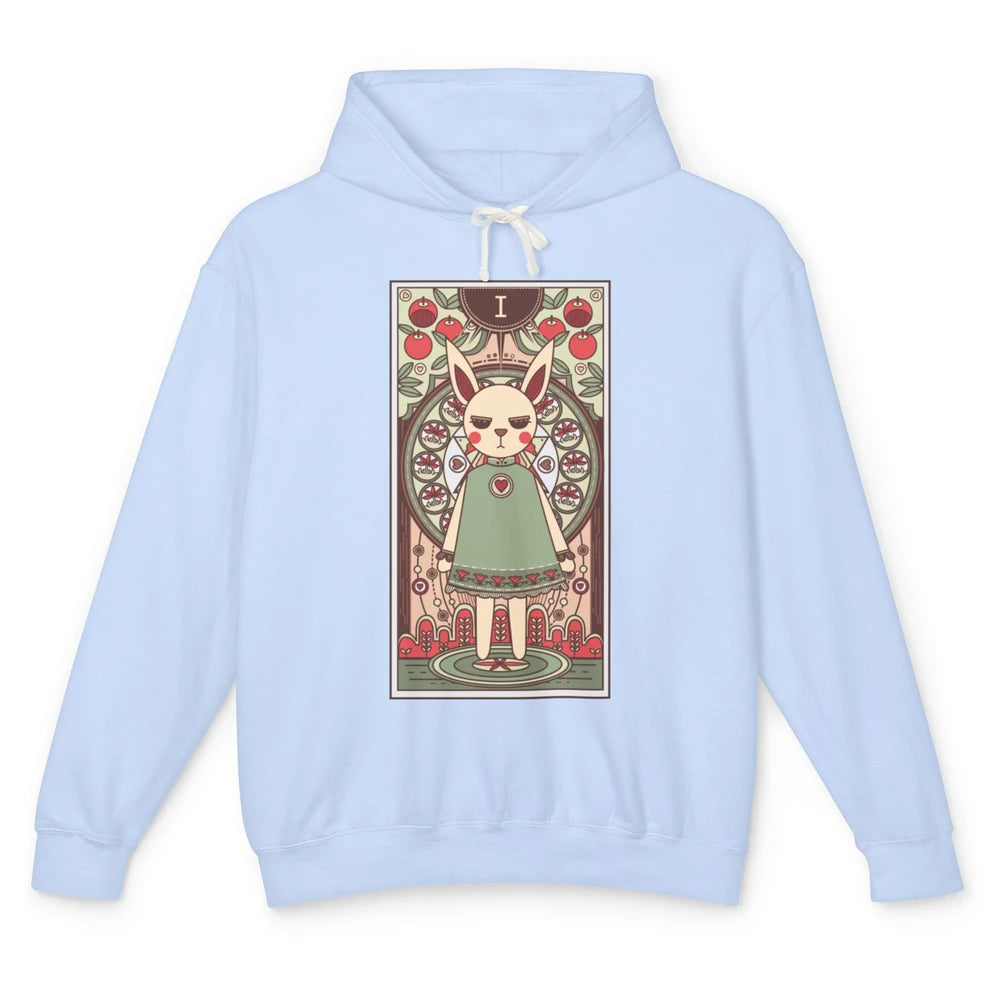 Funny The Magician Bunny Halloween Tarot Card Occult Retro Unisex Lightweight Hoodie