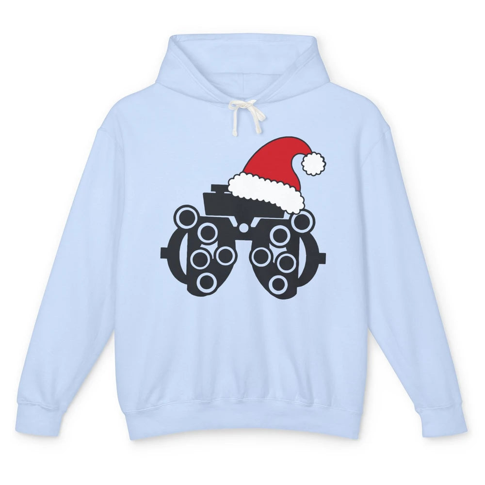 Funny Phoropter Santa Hat Optometrist Optician Christmas Unisex Lightweight Hoodie