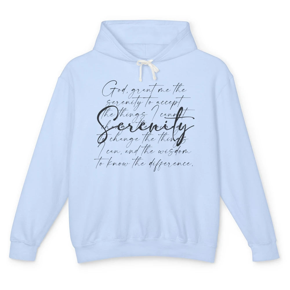 Christian Prayer God Grant Me The Serenity Bible Religious Unisex Lightweight Hoodie