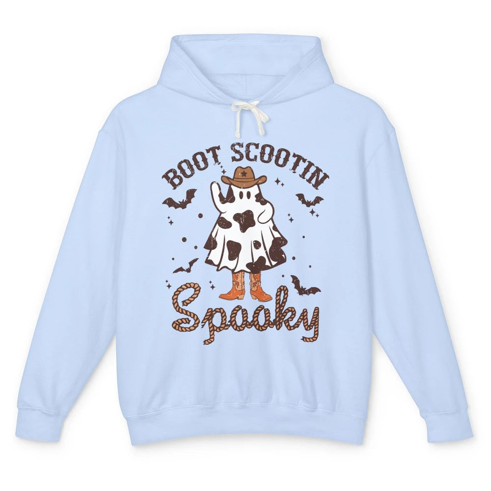 Cowboy Ghost Cowhide Boot Scooting Spooky Western Halloween Unisex Lightweight Hoodie