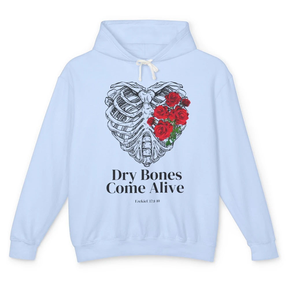 Floral Rib Cage Dry Bones Come Alive Bible Verse Christian Unisex Lightweight Hoodie