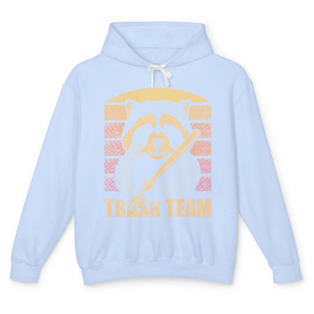 Vintage Raccoon Trash Team Trashed Panda Lovers Gift Unisex Lightweight Hoodie