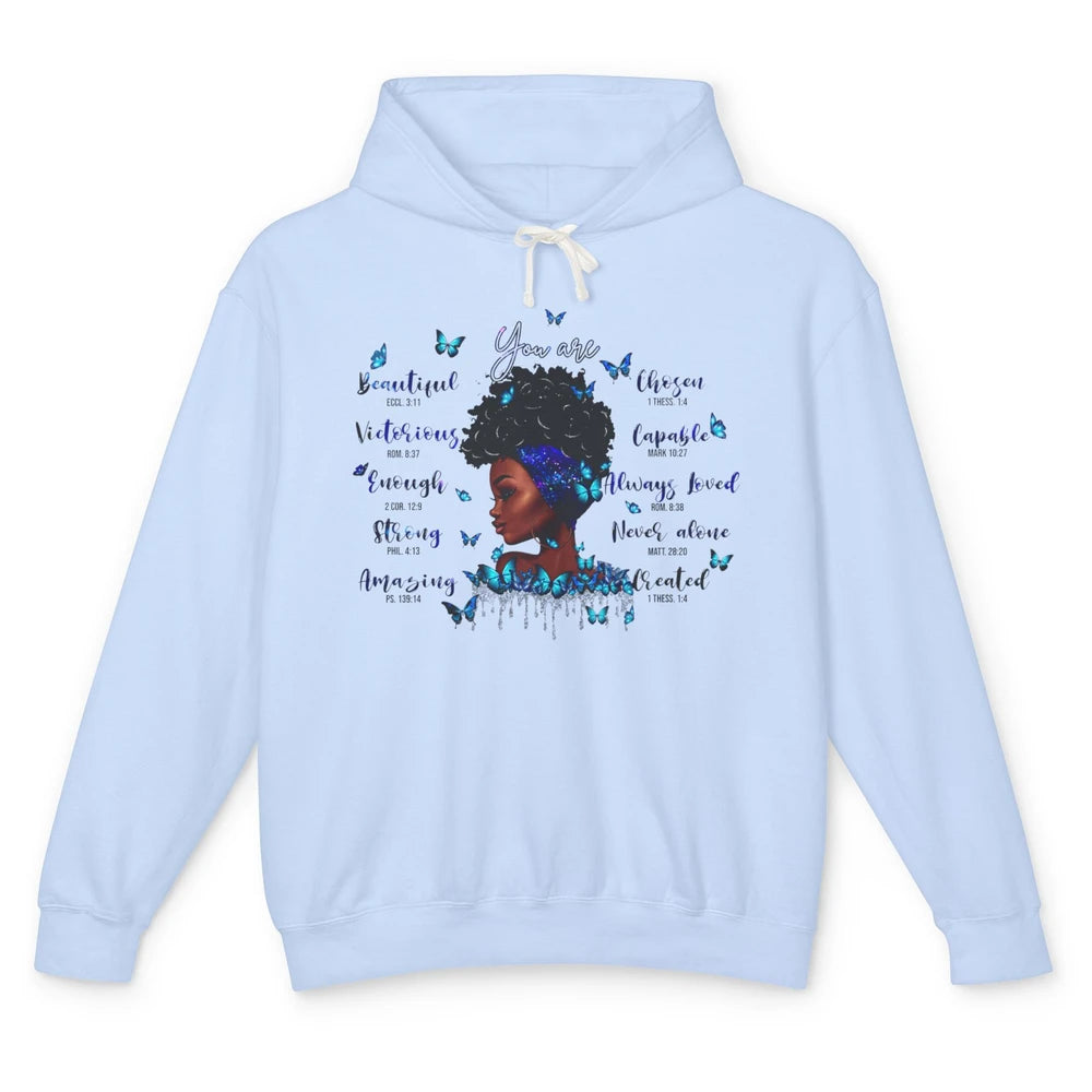 Black Girl God Says I Am Afro Woman Christian Religious Gift Unisex Lightweight Hoodie