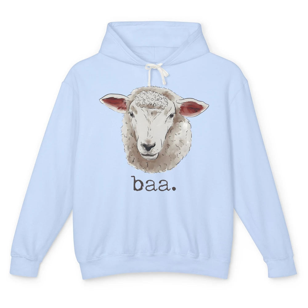 Cute Sheep Baa Baa Farm Animal Owner Sheep Lovers Farm Gift Unisex Lightweight Hoodie