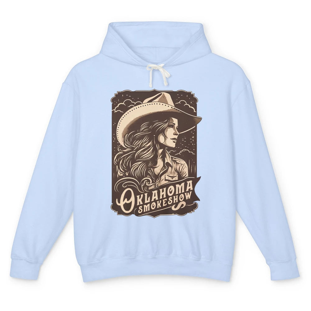 Retro Cowgirl Oklahoma Smokeshow Western Country Small Town Unisex Lightweight Hoodie