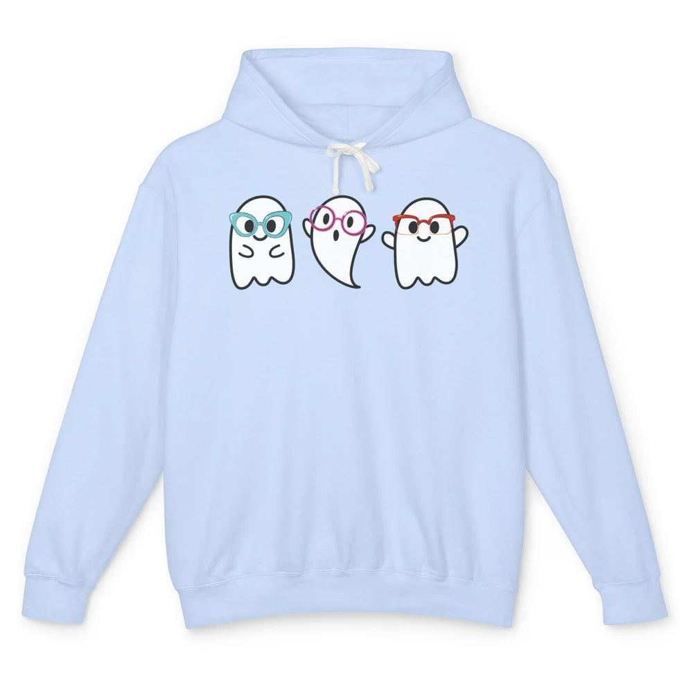 Cute Little Ghosts Glasses Optometrist Halloween Optician Unisex Lightweight Hoodie