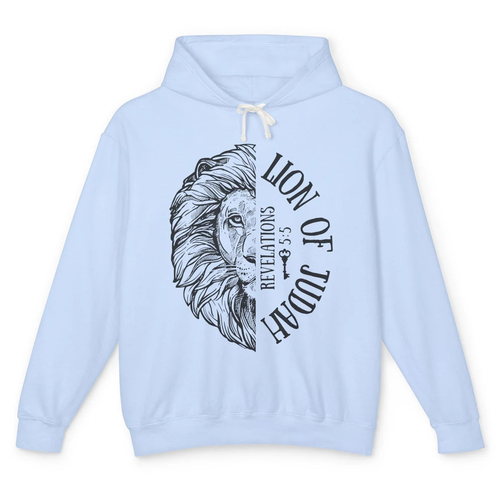 Yeshua Lion Of Judah Bible Verse Christian Faith Religious Unisex Lightweight Hoodie