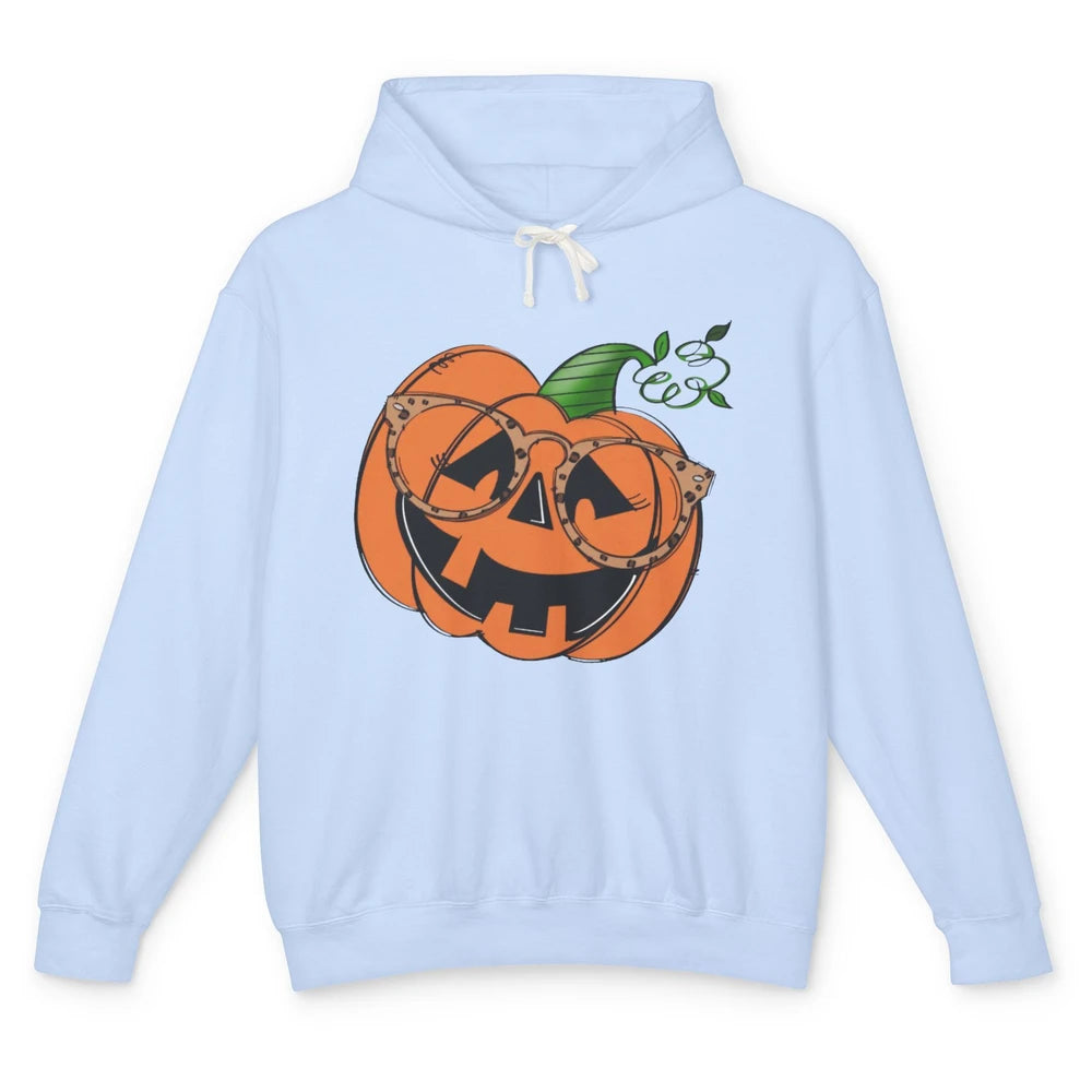 Optometrist Pumpkin Leopard Glasses Halloween Optician Gift Unisex Lightweight Hoodie