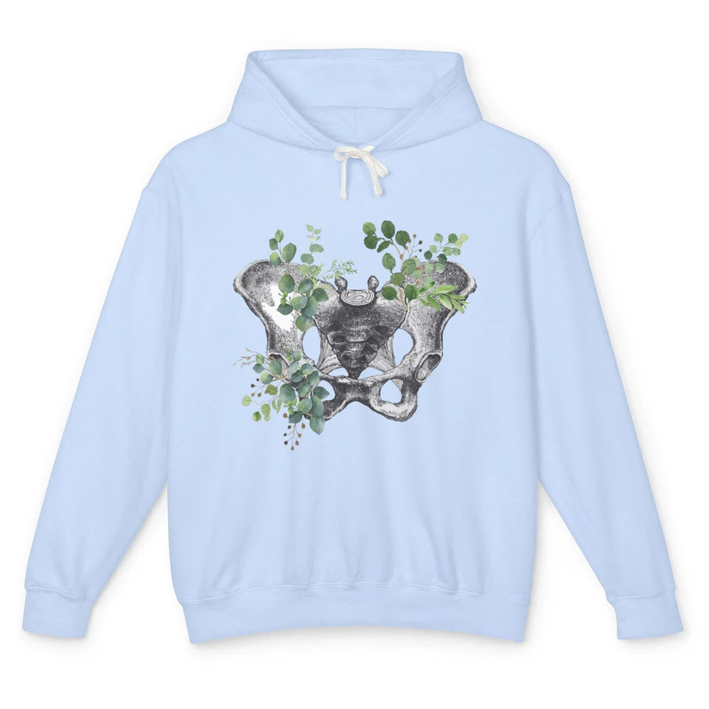 Floral Anatomical Pelvis Skeleton Doctor Medical Botanical Unisex Lightweight Hoodie