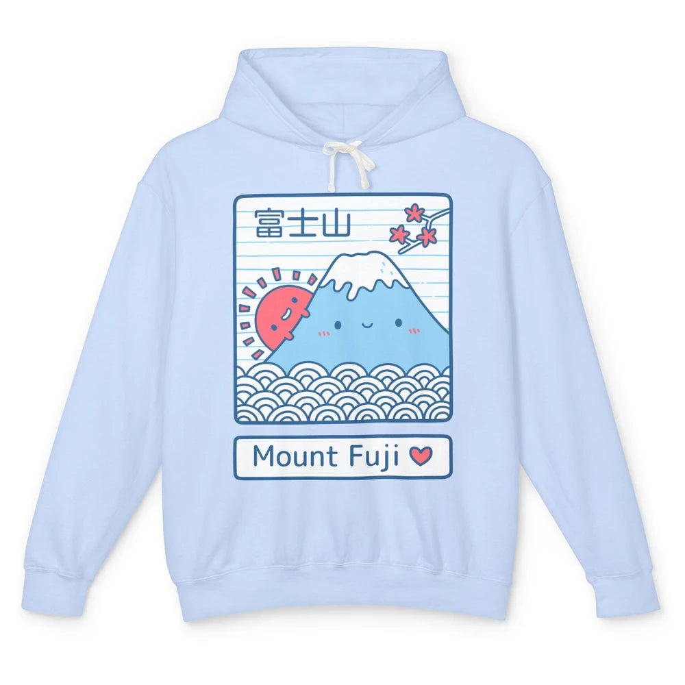 Cute Kawaii Mount Fuji The Highest Mountain In Japan Tokyo Unisex Lightweight Hoodie