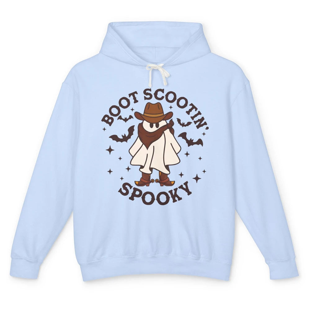 Cowboy Ghost Cowhide Boot Scooting Spooky Western Halloween Unisex Lightweight Hoodie