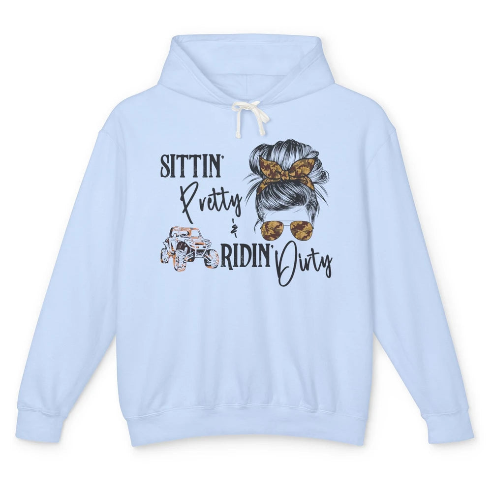 Mud Riding ATV Messy Bun Ride RZR SXS Life Country Girls Unisex Lightweight Hoodie