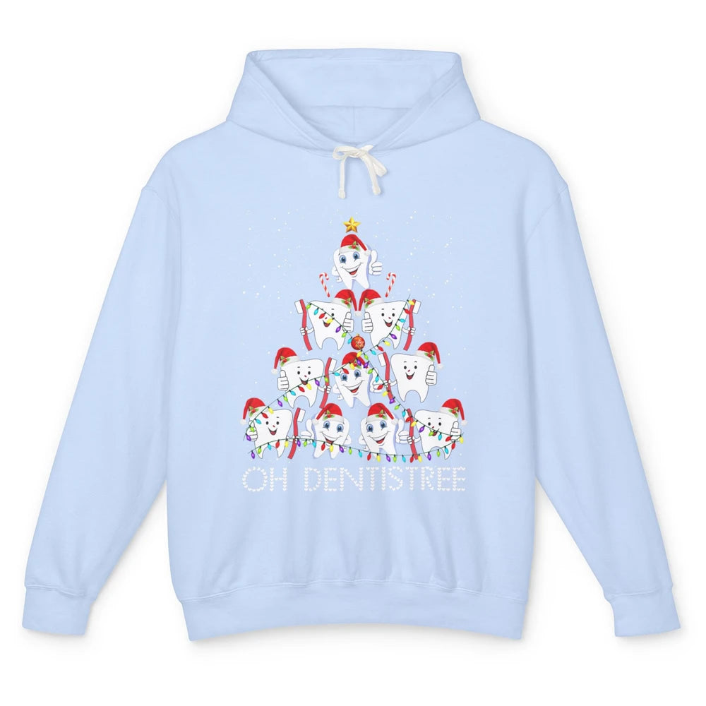 Merry Christmas Dentistree Xmas Tree Lights Dentist Teeth Unisex Lightweight Hoodie