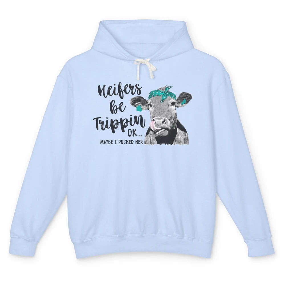 Funny Floral Heifer Be Trippin Castle Farmers Women Vintage Unisex Lightweight Hoodie