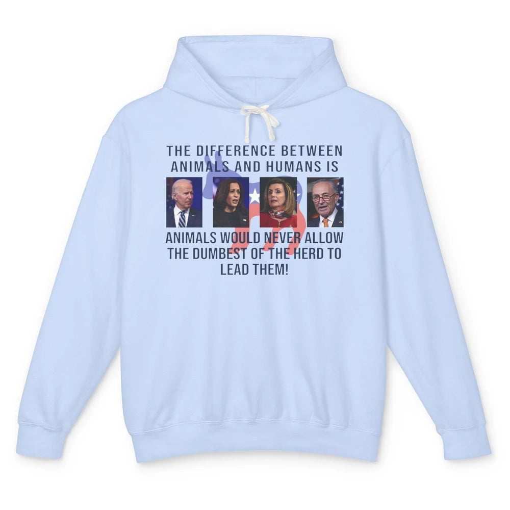 Funny Anti Biden Never Allow The Dumbest To Lead Democrats Unisex Lightweight Hoodie