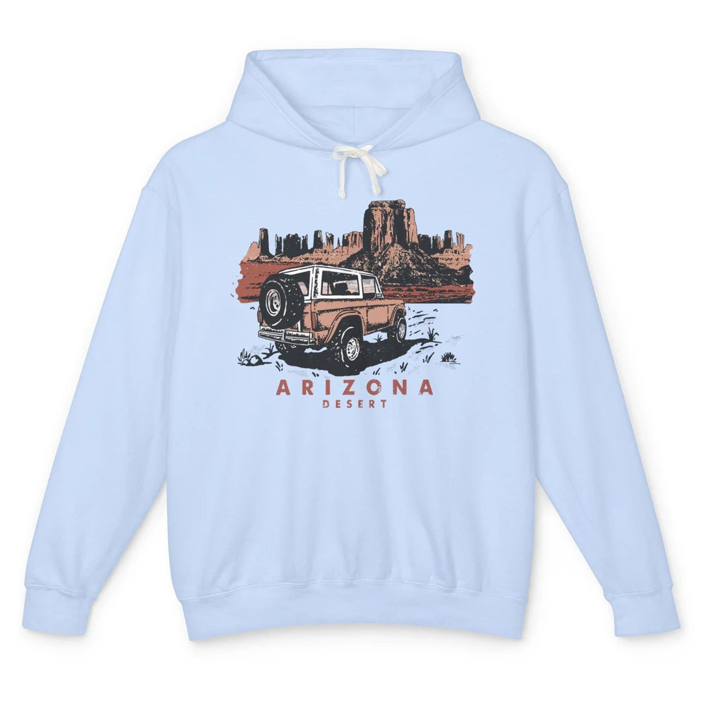 Retro Arizona Desert Truck Country Adventure Nature Lovers Unisex Lightweight Hoodie