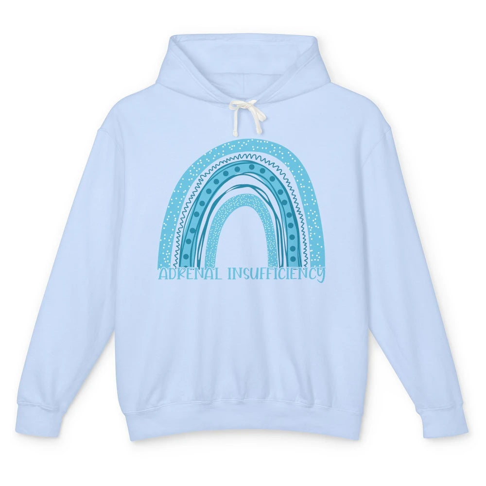 Adrenal Insufficiency Awareness Floral Light Blue Rainbow Unisex Lightweight Hoodie