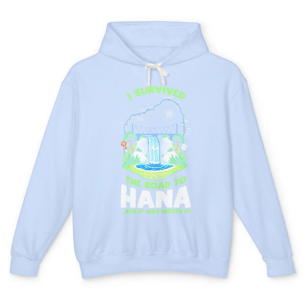 I Survived Road To Hana Maui Island Hawaiian Beach Summer Unisex Lightweight Hoodie