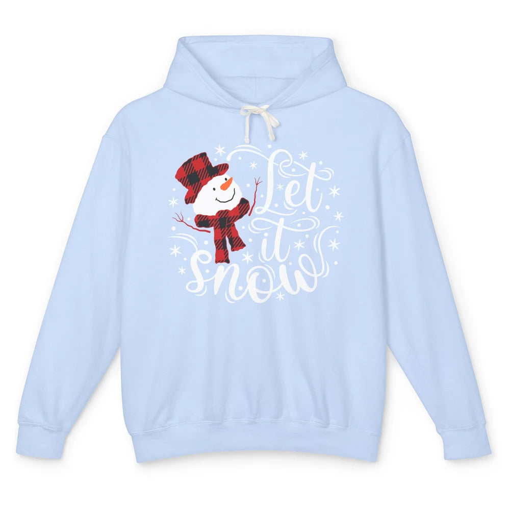 Funny Snowman Let It Snow Snowflakes Holiday Merry Christmas Unisex Lightweight Hoodie